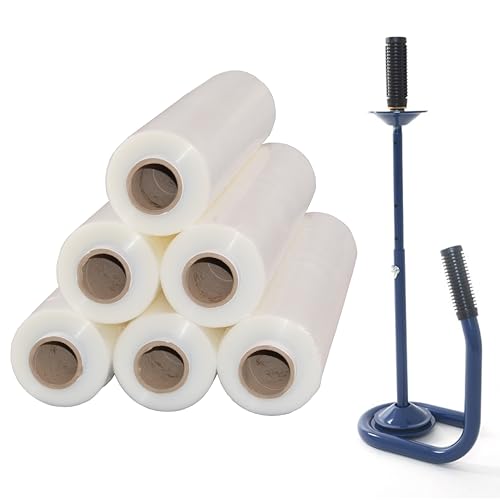 Profi Abroller Premium Blue + 6 Rollen 2,5 kg Stretchfolie 23 my (transparent) von Freiziel