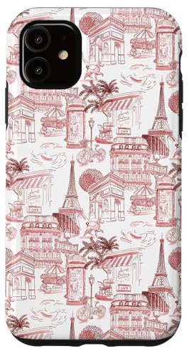 Adrette Kastanienbraune rote Paris-Toile-Pudel-Eiffel-Bäume Hülle für iPhone 11 Adrette Kastanienbraune rote Paris-Toile-Pudel-Eiffel-Bäume Hülle für iPhone 11 von French Aesthetic Toile Patterns