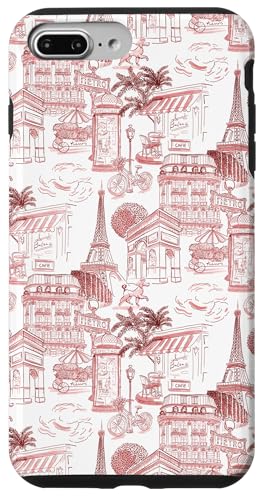 Adrette Kastanienbraune rote Paris-Toile-Pudel-Eiffel-Bäume Hülle für iPhone 7 Plus/8 Plus Adrette Kastanienbraune rote Paris-Toile-Pudel-Eiffel-Bäume Hülle für iPhone 7 Plus/8 Plus von French Aesthetic Toile Patterns