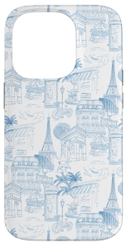Adrette Kornblumenblau Paris Toile Cafe Pudel Eiffelbäume Hülle für iPhone 14 Pro Adrette Kornblumenblau Paris Toile Cafe Pudel Eiffelbäume Hülle für iPhone 14 Pro von French Aesthetic Toile Patterns