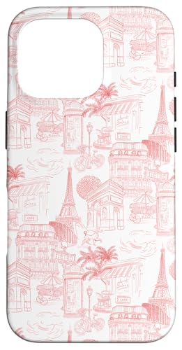 Adrette Pfirsichkoralle Paris Toile Cafe Pudel Eiffel Bogenbäume Hülle für iPhone 16 Pro Adrette Pfirsichkoralle Paris Toile Cafe Pudel Eiffel Bogenbäume Hülle für iPhone 16 Pro von French Aesthetic Toile Patterns