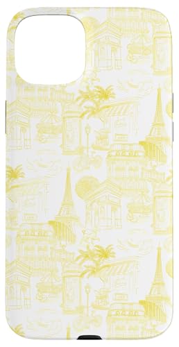 Adrette gelbe Paris Toile Cafe Pudel Eiffel Bogenbäume Hülle für iPhone 15 Plus Adrette gelbe Paris Toile Cafe Pudel Eiffel Bogenbäume Hülle für iPhone 15 Plus von French Aesthetic Toile Patterns