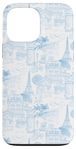 Adrette hellblaue Paris Toile Cafe Pudel Eiffel Bogen Bäume Hülle für iPhone 13 Pro Max Adrette hellblaue Paris Toile Cafe Pudel Eiffel Bogen Bäume Hülle für iPhone 13 Pro Max von French Aesthetic Toile Patterns