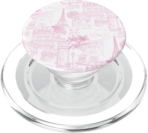Adrette rosa Paris Toile Cafe Pudel Eiffel Bogen Bäume PopSockets PopGrip für MagSafe Adrette rosa Paris Toile Cafe Pudel Eiffel Bogen Bäume PopSockets PopGrip für MagSafe von French Aesthetic Toile Patterns