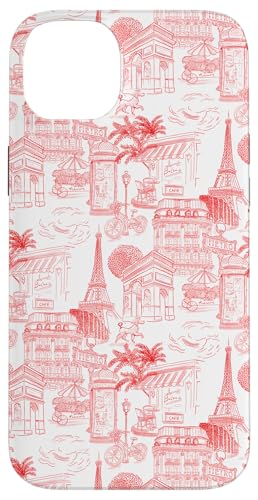 Adrette rote Paris Toile Cafe Pudel Eiffel Bogen Bäume Hülle für iPhone 14 Plus Adrette rote Paris Toile Cafe Pudel Eiffel Bogen Bäume Hülle für iPhone 14 Plus von French Aesthetic Toile Patterns
