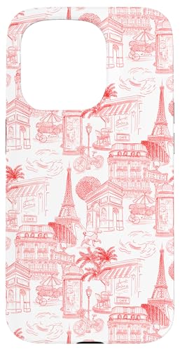 Adrette rote Paris Toile Cafe Pudel Eiffel Bogen Bäume Hülle für iPhone 15 Pro Adrette rote Paris Toile Cafe Pudel Eiffel Bogen Bäume Hülle für iPhone 15 Pro von French Aesthetic Toile Patterns
