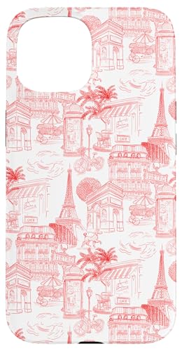 Adrette rote Paris Toile Cafe Pudel Eiffel Bogen Bäume Hülle für iPhone 15 Adrette rote Paris Toile Cafe Pudel Eiffel Bogen Bäume Hülle für iPhone 15 von French Aesthetic Toile Patterns