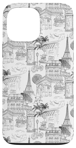 Adrette schwarze Paris Toile Cafe Pudel Eiffel Bogen Bäume Hülle für iPhone 13 Pro Max Adrette schwarze Paris Toile Cafe Pudel Eiffel Bogen Bäume Hülle für iPhone 13 Pro Max von French Aesthetic Toile Patterns