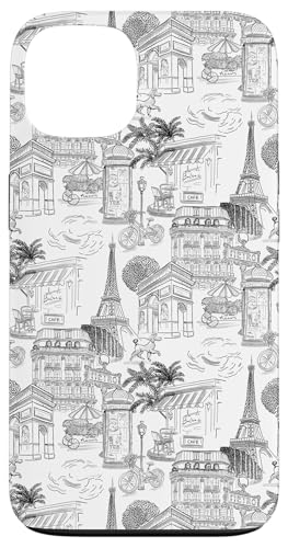 Adrette schwarze Paris Toile Cafe Pudel Eiffel Bogen Bäume Hülle für iPhone 13 Adrette schwarze Paris Toile Cafe Pudel Eiffel Bogen Bäume Hülle für iPhone 13 von French Aesthetic Toile Patterns