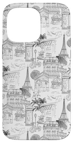 Adrette schwarze Paris Toile Cafe Pudel Eiffel Bogen Bäume Hülle für iPhone 14 Pro Max Adrette schwarze Paris Toile Cafe Pudel Eiffel Bogen Bäume Hülle für iPhone 14 Pro Max von French Aesthetic Toile Patterns