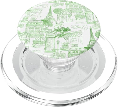 Preppy Kelly Green Paris Toile Cafe Pudel Eiffel Bogen Bäume PopSockets PopGrip für MagSafe Preppy Kelly Green Paris Toile Cafe Pudel Eiffel Bogen Bäume PopSockets PopGrip für MagSafe von French Aesthetic Toile Patterns