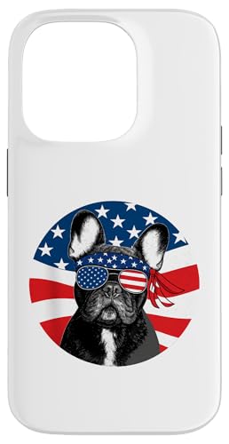 Frenchie 4. Juli Französischer Hund USA Flagge Where's the Paw-ty Hülle für iPhone 14 Pro von French Bulldog USA Flag Let's Pawty Men Women Kid