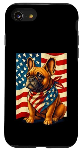 Frenchie 4. Juli Französischer Hund USA Flagge Where's the Paw-ty Hülle für iPhone SE (2020) / 7 / 8 von French Bulldog USA Flag Let's Pawty Men Women Kid
