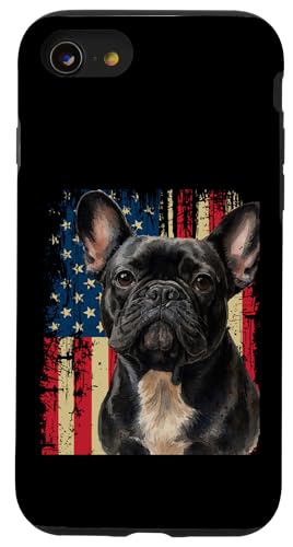 Frenchie 4. Juli Französischer Hund USA Flagge Where's the Paw-ty Hülle für iPhone SE (2020) / 7 / 8 von French Bulldog USA Flag Let's Pawty Men Women Kid