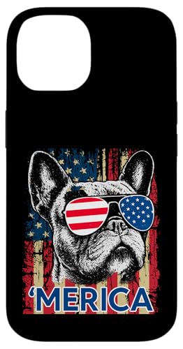 Merica Französische Bulldogge Amerikanische Flagge 4. Juli Frenchie Hülle für iPhone 14 von French Bulldog USA Flag Let's Pawty Men Women Kid