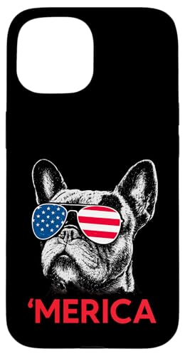 Merica Französische Bulldogge Amerikanische Flagge 4. Juli Frenchie Hülle für iPhone 15 Merica Französische Bulldogge Amerikanische Flagge 4. Juli Frenchie Hülle für iPhone 15 von French Bulldog USA Flag Let's Pawty Men Women Kid