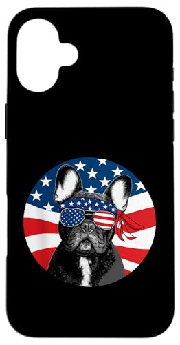 Merica Französische Bulldogge Amerikanische Flagge 4. Juli Frenchie Hülle für iPhone 16 Plus Merica Französische Bulldogge Amerikanische Flagge 4. Juli Frenchie Hülle für iPhone 16 Plus von French Bulldog USA Flag Let's Pawty Men Women Kid