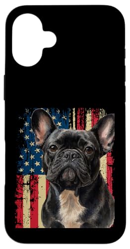 Merica Französische Bulldogge Amerikanische Flagge 4. Juli Frenchie Hülle für iPhone 16 Plus Merica Französische Bulldogge Amerikanische Flagge 4. Juli Frenchie Hülle für iPhone 16 Plus von French Bulldog USA Flag Let's Pawty Men Women Kid