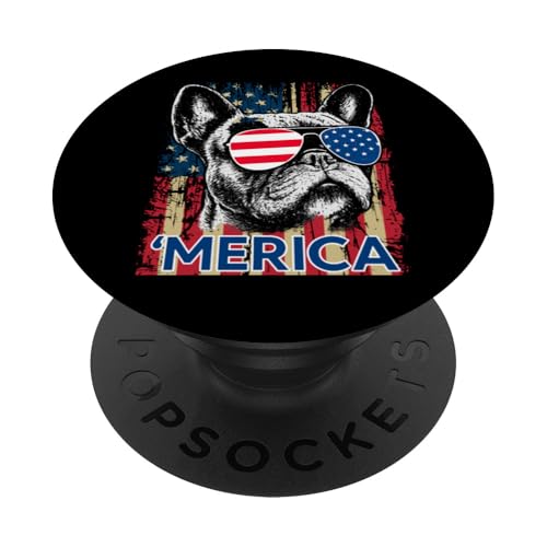 Merica Französische Bulldogge Amerikanische Flagge 4. Juli Frenchie PopSockets Klebender PopGrip Merica Französische Bulldogge Amerikanische Flagge 4. Juli Frenchie PopSockets Klebender PopGrip von French Bulldog USA Flag Let's Pawty Men Women Kid