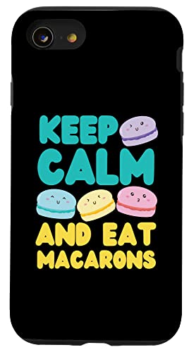Bleib ruhig und iss Macarons Hülle für iPhone SE (2020) / 7 / 8 von French Food Designs For A Foodie