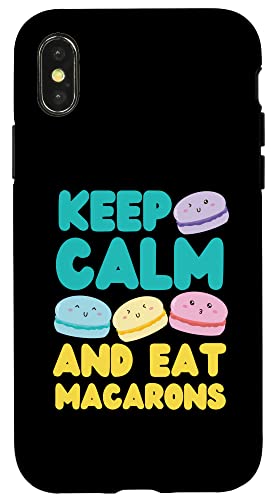 Bleib ruhig und iss Macarons Hülle für iPhone X/XS von French Food Designs For A Foodie