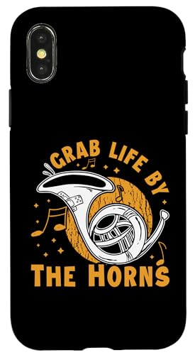 Grab Life By The Horns Waldhorn Hülle für iPhone X/XS von French Horn Brass Instrument Designs For Player