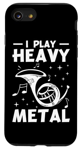 I Play Heavy Metal Waldhorn Hülle für iPhone SE (2020) / 7 / 8 von French Horn Brass Instrument Designs For Player
