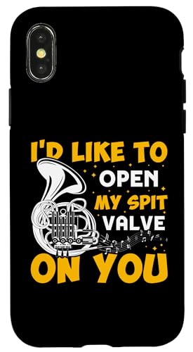 I'd Like To Open My Spit Valve On You Waldhorn Hülle für iPhone X/XS von French Horn Brass Instrument Designs For Player