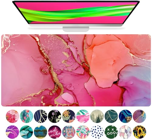 French KOKO Großes Mauspad, Schreibtischunterlage, Schutz, Tastatur-Pad, Desktop, Büro, Schule, Dekor, groß, erweiterter Laptop, Computer-Zubehör, hübsches Mauspad, Damen, XL, Rosa, Gold French KOKO Großes Mauspad, Schreibtischunterlage, Schutz, Tastatur-Pad, Desktop, Büro, Schule, Dekor, groß, erweiterter Laptop, Computer-Zubehör, hübsches Mauspad, Damen, XL, Rosa, Gold von French KOKO