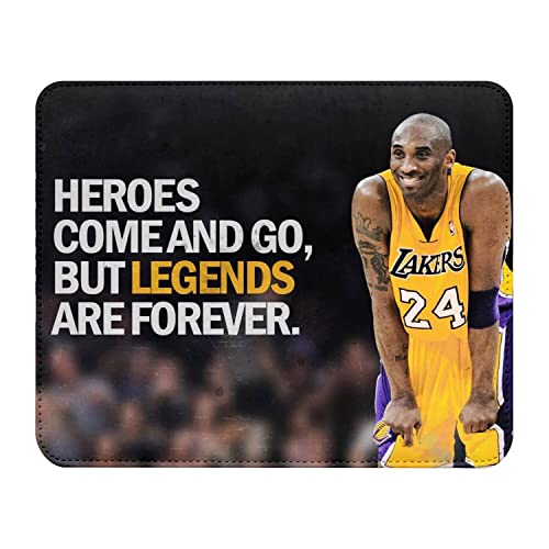 Kobe Bryant Legend are Forever Lakers Basketball NBA Mauspad, Lederoptik, 22 x 18 cm von French Unicorn