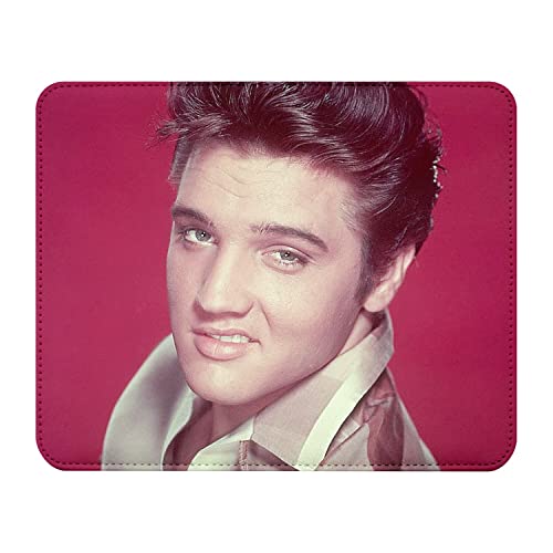 Mauspad, Leder-Optik, Motiv: Star Celebrity, Elvis Presley, Sänger, alte Musik, Original 13, 22 x 18 cm von French Unicorn