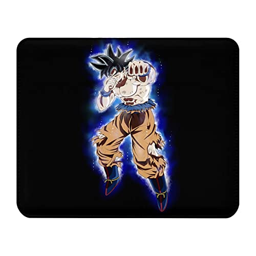 Mauspad, Lederoptik, Dragon Ball Super Son Goku Super Saiyan möchte auf schwarzem Hintergrund kämpfen, Anime Manga Japan, 22 x 18 cm von French Unicorn