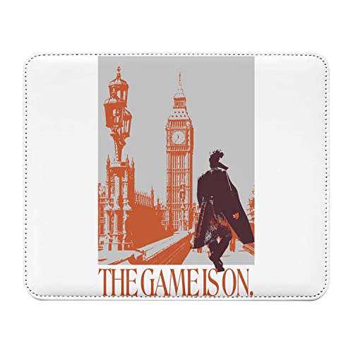 Mauspad, Lederoptik, Motiv: The Game is on TV-Serie, Drama Mystery Shows Sherlock Holmes Meme Comedy, 22 x 18 cm von French Unicorn