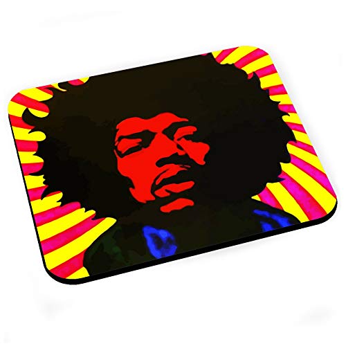 Mauspad Jimi Hendrix Psychedelisch, seltenes Foto, antiker Rockstar von French Unicorn