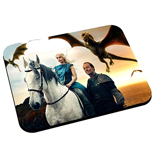 Mauspad Serie Fantastic Game of Thrones Motto The Throne of Iron Daenerys Targaryen Jorah Mormont Dragon von French Unicorn