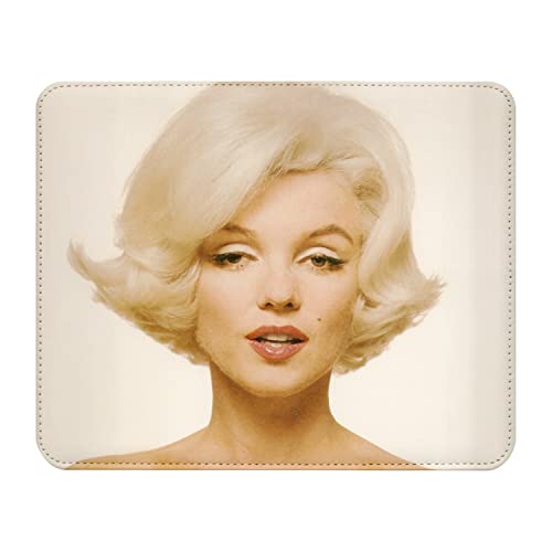 Mauspad in Lederoptik, Motiv Star Berühmtheit Marilyn Monroe 1962 Schauspielerin Altes Kino Original 18 - 22 x 18 cm von French Unicorn