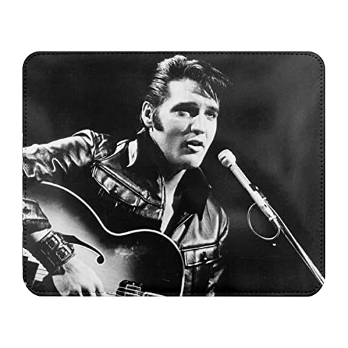 Mauspad in Lederoptik, Motiv Star Celebrity, Elvis Presley, Sänger alte Musik, Original 1, 22 x 18 cm von French Unicorn