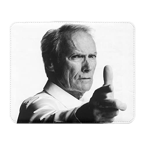 Mauspad in Lederoptik, Motiv Star Celebrity Clint Eastwood Schauspieler Altes Kino Original 2 - 22 x 18 cm von French Unicorn