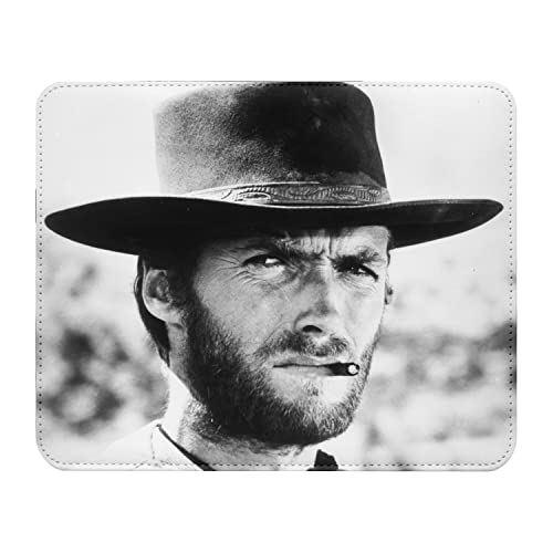 Mauspad in Lederoptik, Motiv Western Clint Eastwood Cowboy Altes Kino Original 8 - 22 x 18 cm von French Unicorn