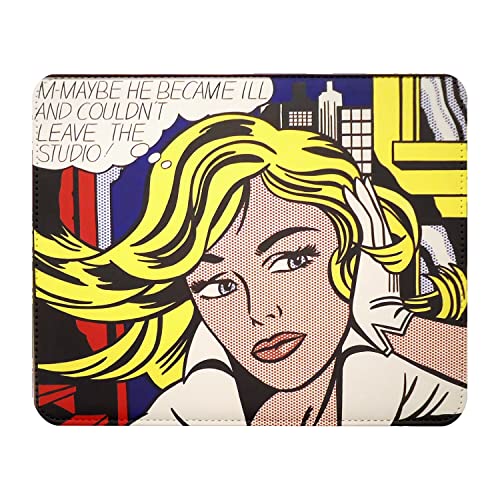 Mauspad, Leder-Optik, M-Maybe/von Roy Lichtenstein/Pop Art/Comics – 22 x 18 cm von French Unicorn