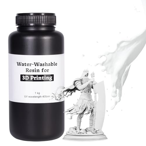 Waschbares 3D-Druckharz, 405 nm Hochgeschwindigkeits-Druckflüssigkeit, 3D-Druckharz – leicht zu reinigen, geruchsarm für verbesserte Formel – 1 kg weiß von Frenshion