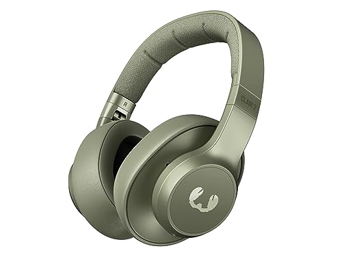 Fresh 'n Rebel Clam 2, Kabelloser Bluetooth-Kopfhörer Over-Ear, 80 Stunden Wiedergabezeit, mit Mikrofon, faltbar, Ambient-Sound-Modus, Schnellladefunktion, Audioeingang, Veganes Leder (Dried Green) von Fresh 'n Rebel