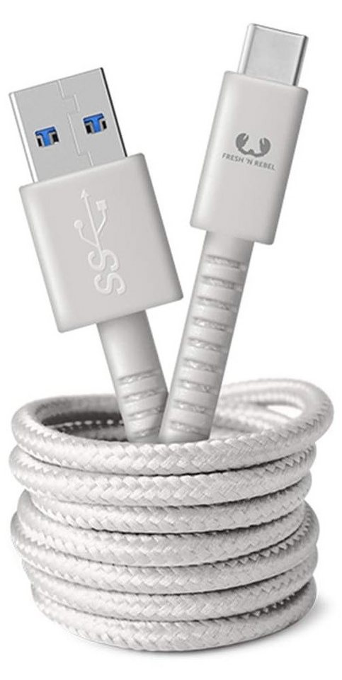 Fresh 'n Rebel Fresh'n Rebel "Fabriq" USB-C Kabel 1,5m Cloud USB-Kabel, USB-A, USB-C (150 cm) von Fresh 'n Rebel