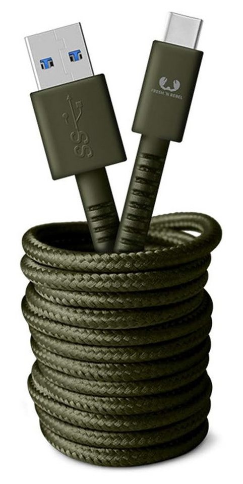 Fresh 'n Rebel Fresh'n Rebel "Fabriq" USB-C Kabel 3m Army USB-Kabel, USB-A, USB-C (300 cm) von Fresh 'n Rebel