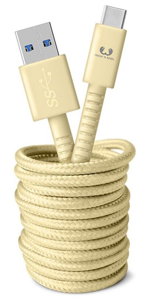 Fresh 'n Rebel Fresh'n Rebel "Fabriq" USB-C Kabel 3m Buttercup USB-Kabel, USB-A, USB-C (300 cm) von Fresh 'n Rebel