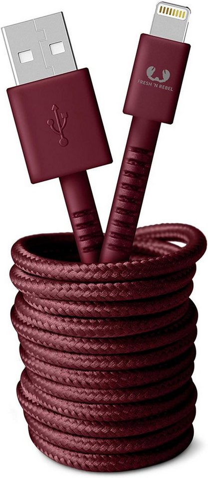Fresh 'n Rebel Fresh'n Rebel "Fabriq" USB Lightning Kabel 3m Ruby Lightningkabel, USB-A, Lightning (300 cm) von Fresh 'n Rebel