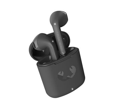 Fresh 'n Rebel Twins Core, True Wireless kabellose In-Ear Bluetooth Kopfhörer, mit Sprachassistent, Touch-Steuerung und eingebautem Mikrofon, 30 Stunden Spielzeit (Storm Grey) von Fresh 'n Rebel