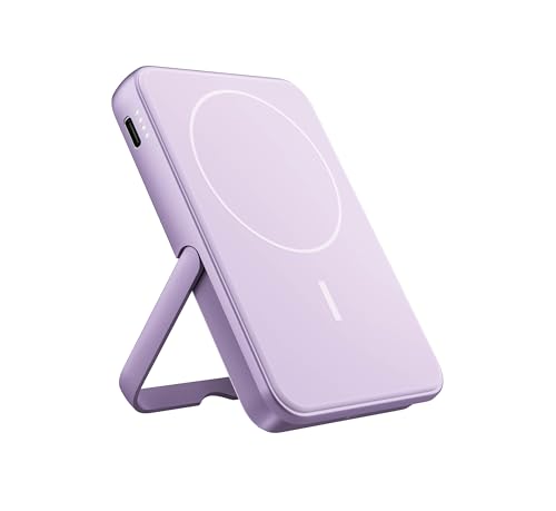 Fresh 'n Rebel Wireless Magnetic Powerbank 5000mAh, MagSafe-kompatibel, PD 20W Schnellladung, USB-C Port (in/Out), geeignet für iPhone 16/15/14/13/12, tragbar, mit Ständer (Dreamy Lilac 2) von Fresh 'n Rebel
