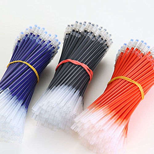 10Pcs 0.38mm 0.5mm Gel Ink Ballpoint Pen Refill Black Blue Red Stationery Supply (Schwarz) von Freshsell