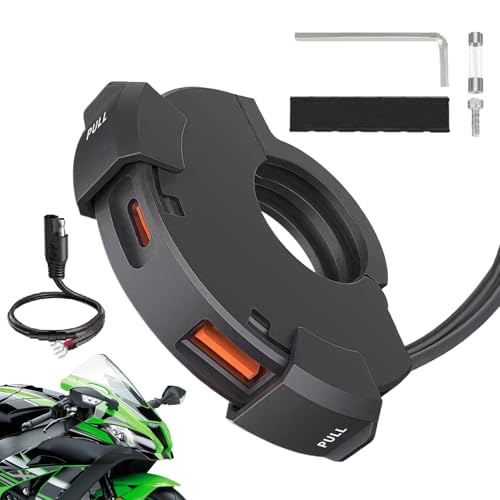 Frfik Motorrad USB-Anschluss,Tablet-Ladestecker | PD30W Wasserdichtes USB-Ladegerät mit Doppelport für Motorrad, GPS & Smartphones Frfik Motorrad USB-Anschluss,Tablet-Ladestecker | PD30W Wasserdichtes USB-Ladegerät mit Doppelport für Motorrad, GPS & Smartphones von Frfik